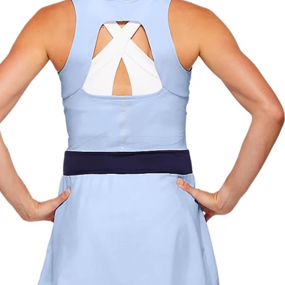 NWT ASICS Tennis Dress Soft Sky Blue W Shorts Athleticwear Large - Picture 11 of 13